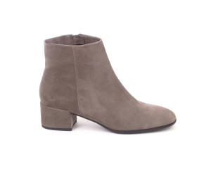 Bottines zip velours taupe